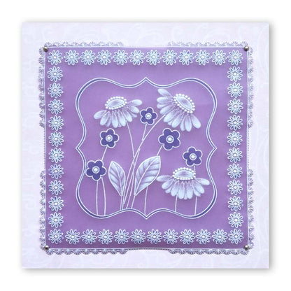 Tina's Symmetrical Floral Round A5 Square Groovi Plate