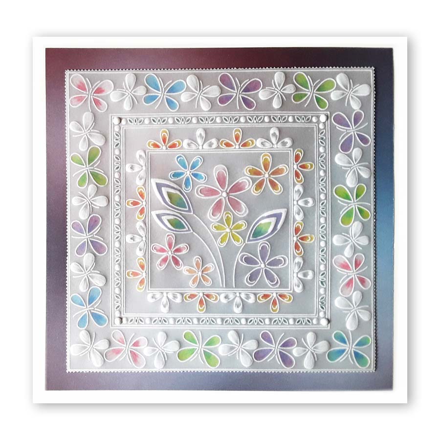 Tina's Butterfly & Floral Frames A5 Square Groovi Plate