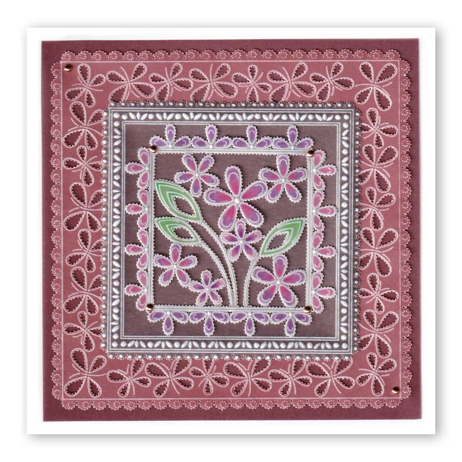 Tina's Butterfly & Floral Frames A5 Square Groovi Plate