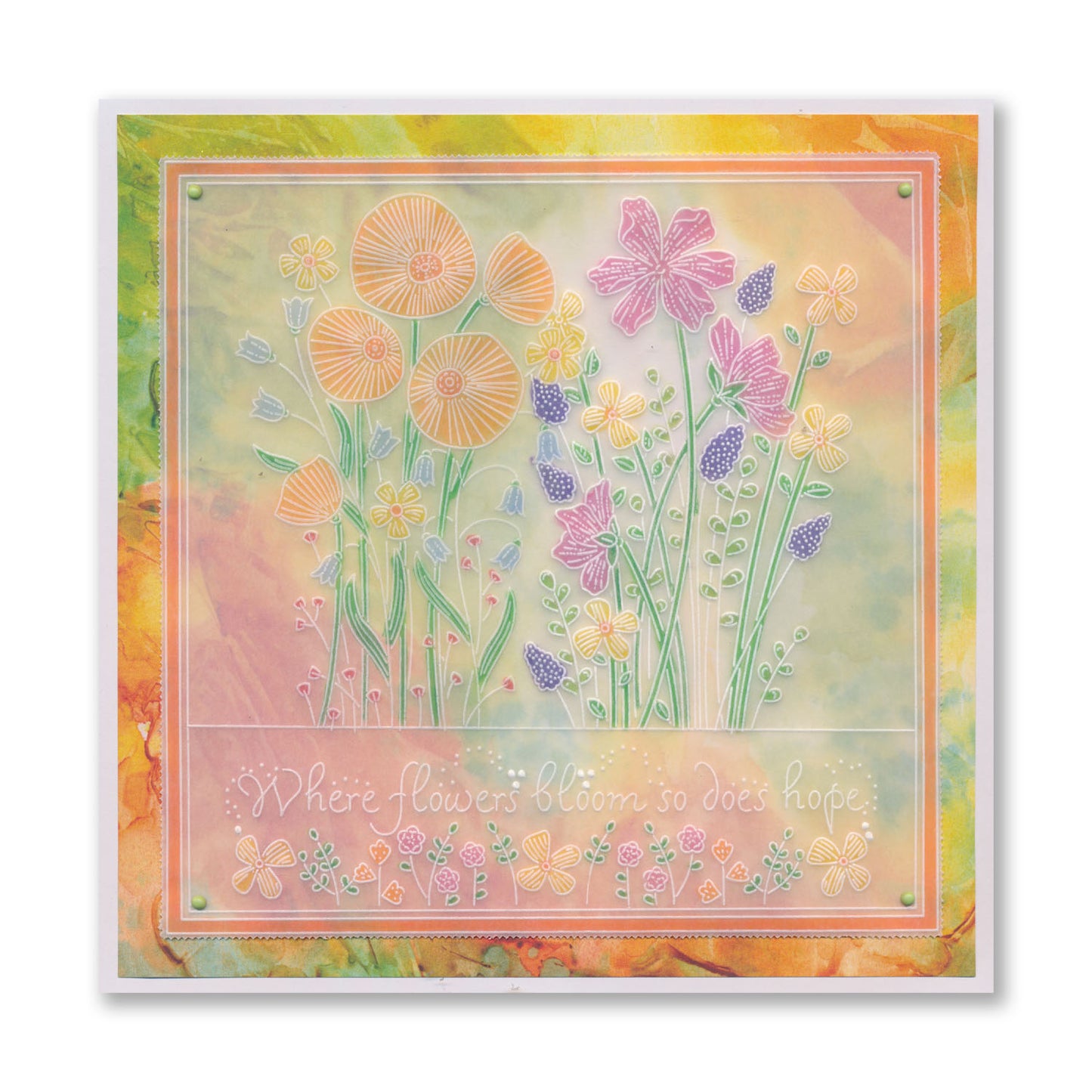 Autumn Floral Spray A6 & Spacer Groovi Plate Trio