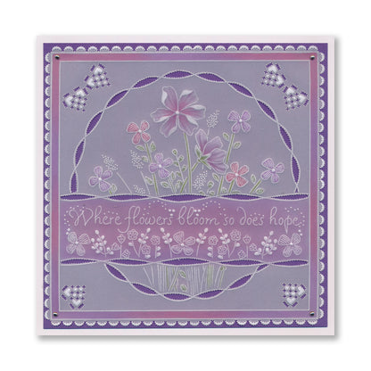 Spring Floral Spray A6 & Spacer Groovi Plate Trio