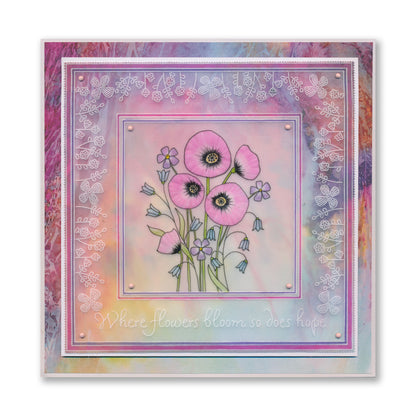 Tina's Poppy Spray A6 Groovi Plate