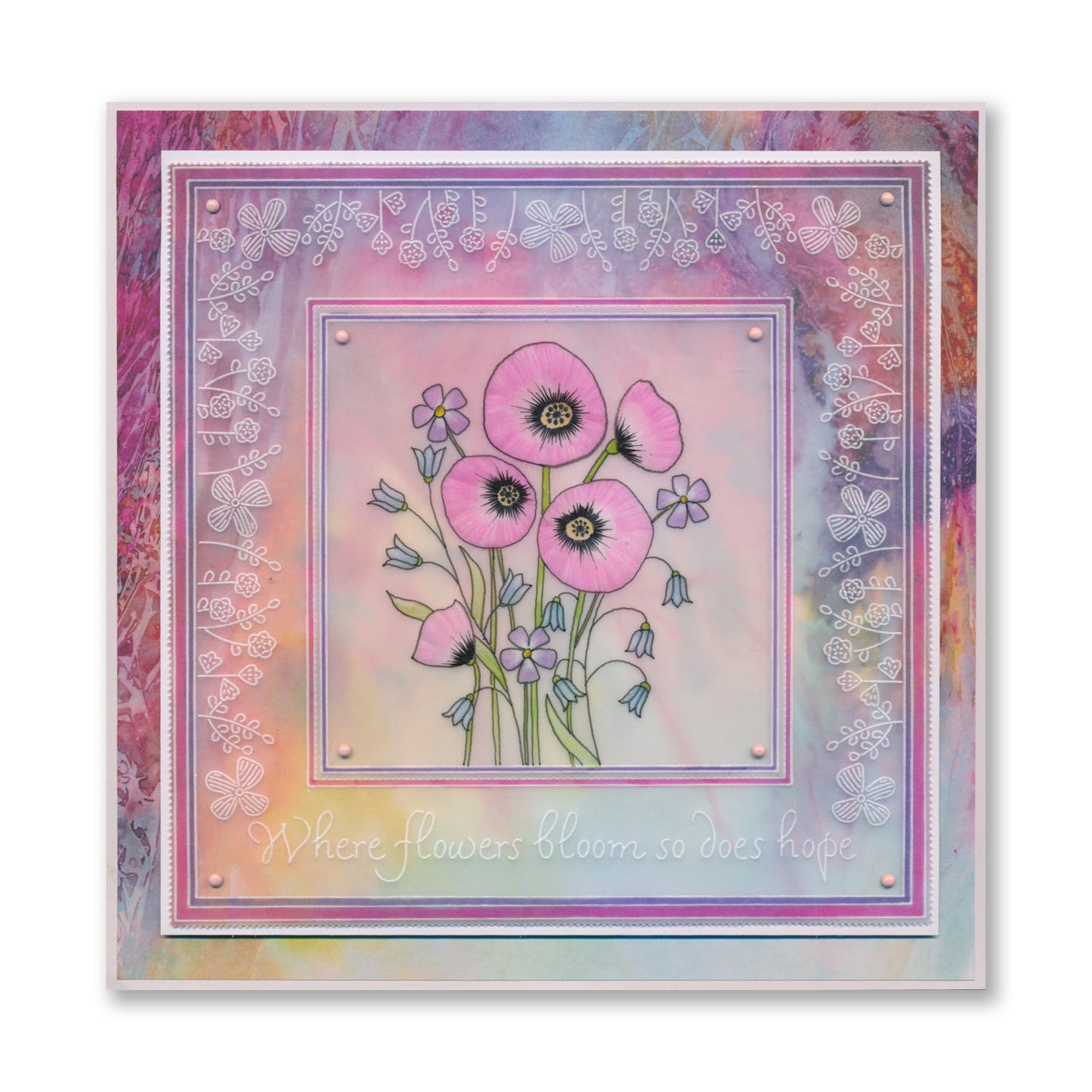Autumn Floral Spray A6 & Spacer Groovi Plate Trio