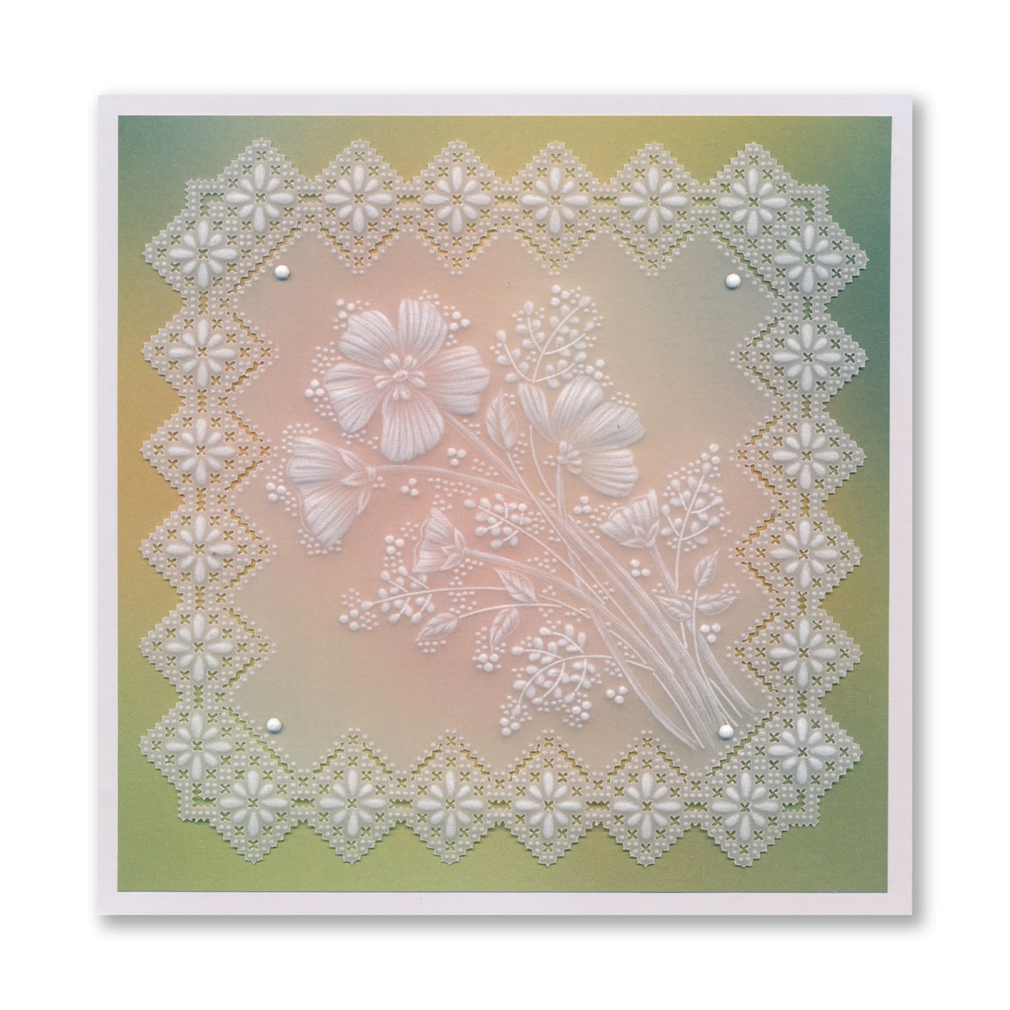 Summer Floral Spray A6 & Spacer Groovi Plate Trio
