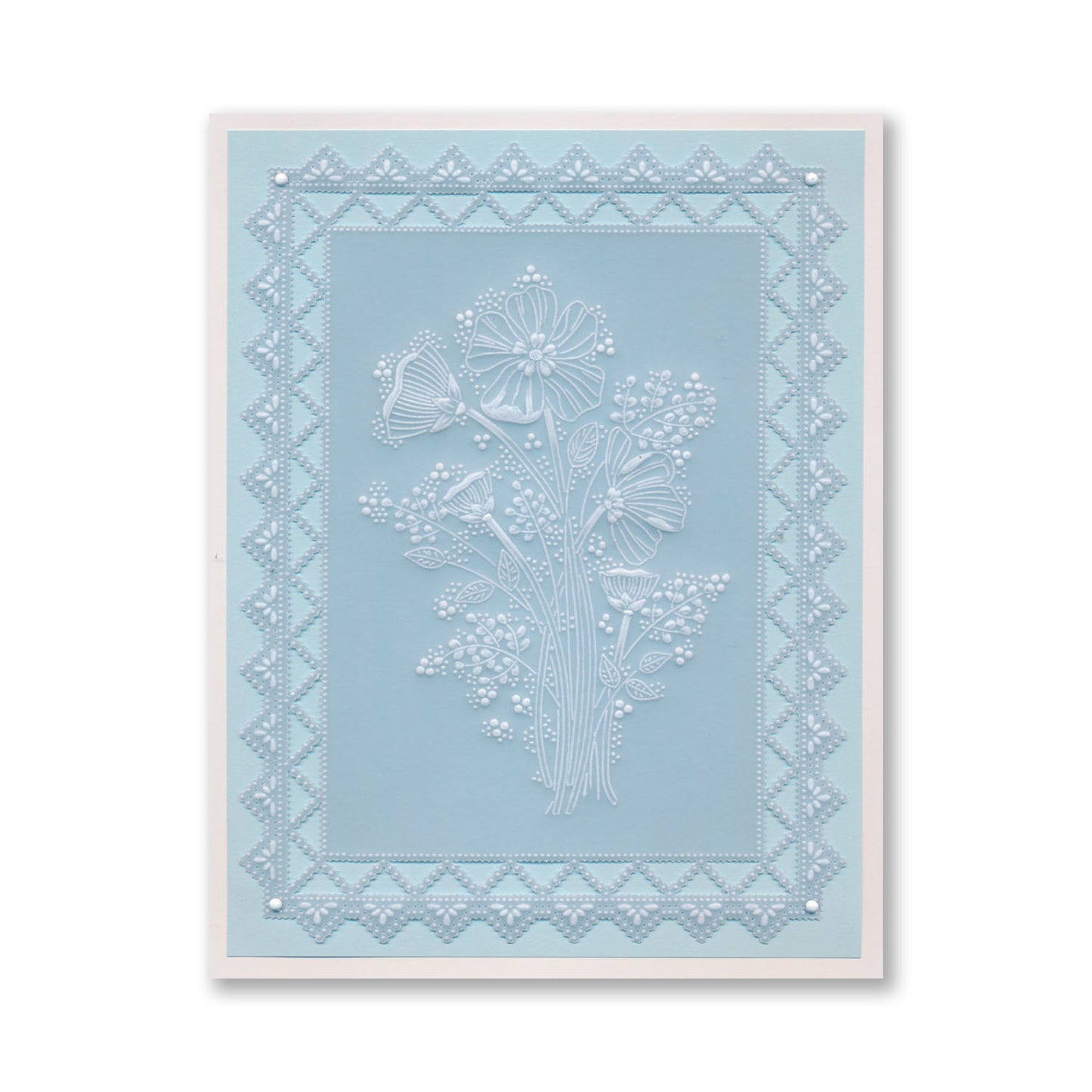 Summer Floral Spray A6 & Spacer Groovi Plate Trio