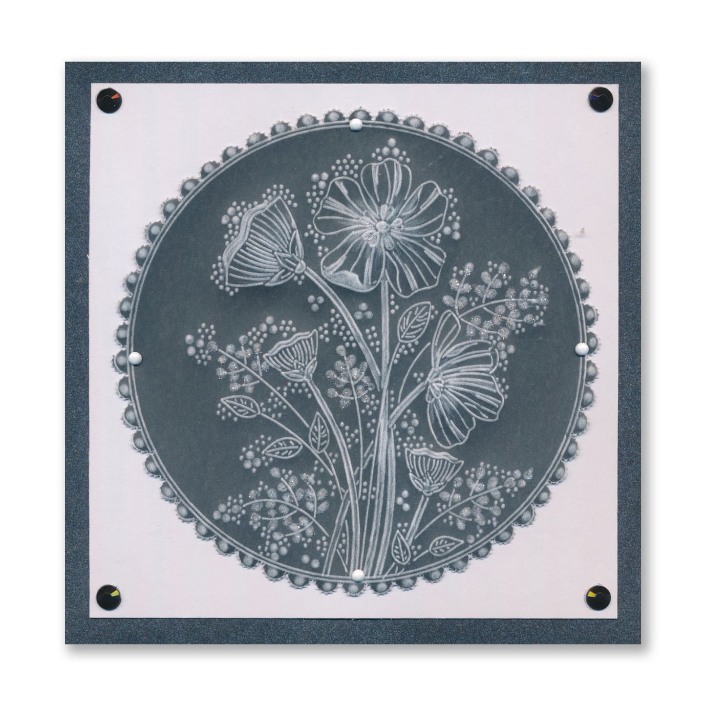 Summer Floral Spray A6 & Spacer Groovi Plate Trio