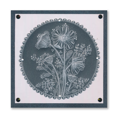 Summer Floral Spray A6 & Spacer Groovi Plate Trio