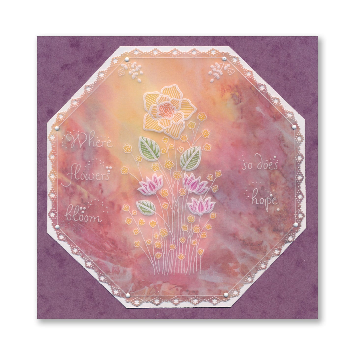 Spring Floral Spray A6 & Spacer Groovi Plate Trio