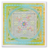 Tina's Flowerette Parchlet Quartet A6 Square Groovi Plate Set