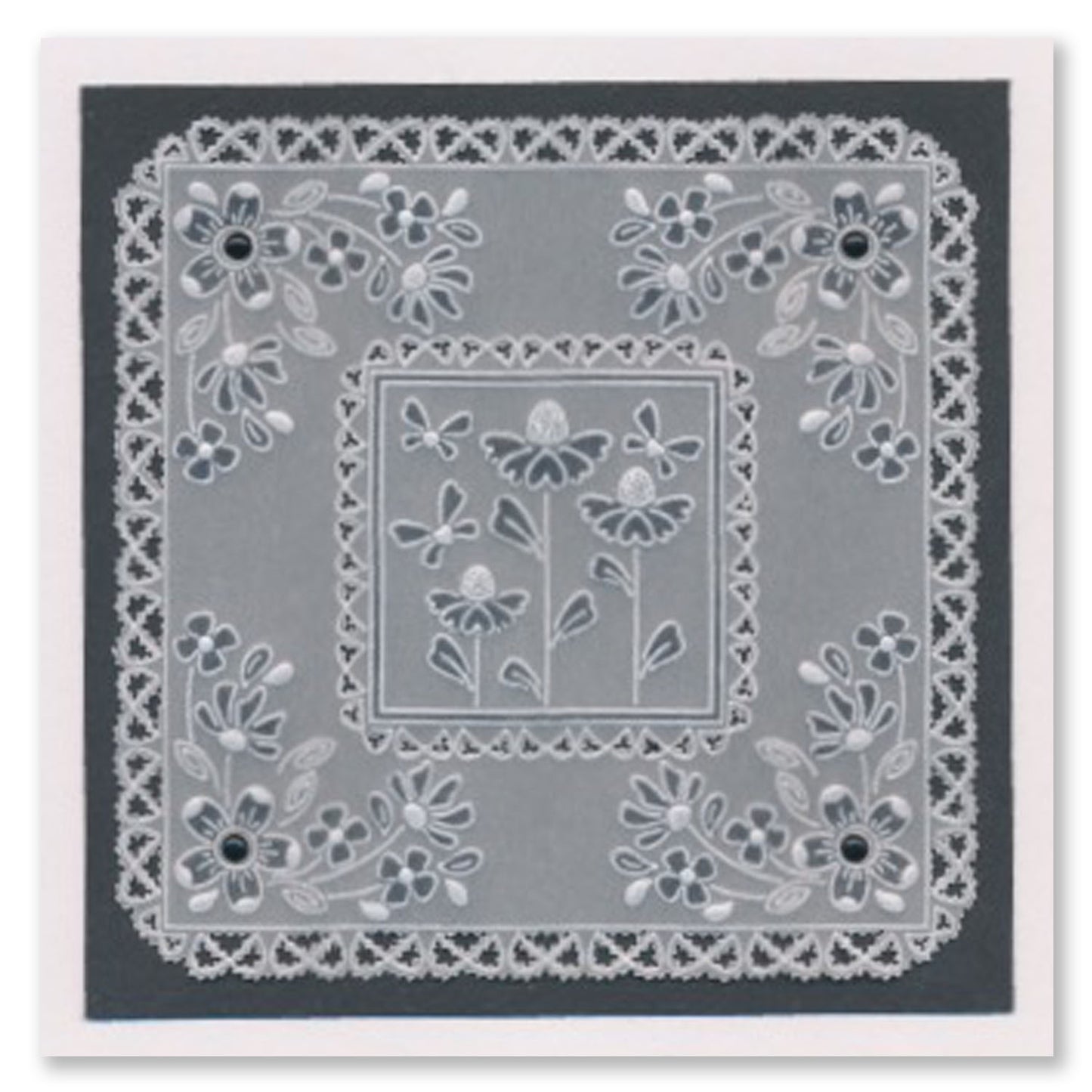 Tina's Flowerette Butterfly Parchlet A6 Square Groovi Plate