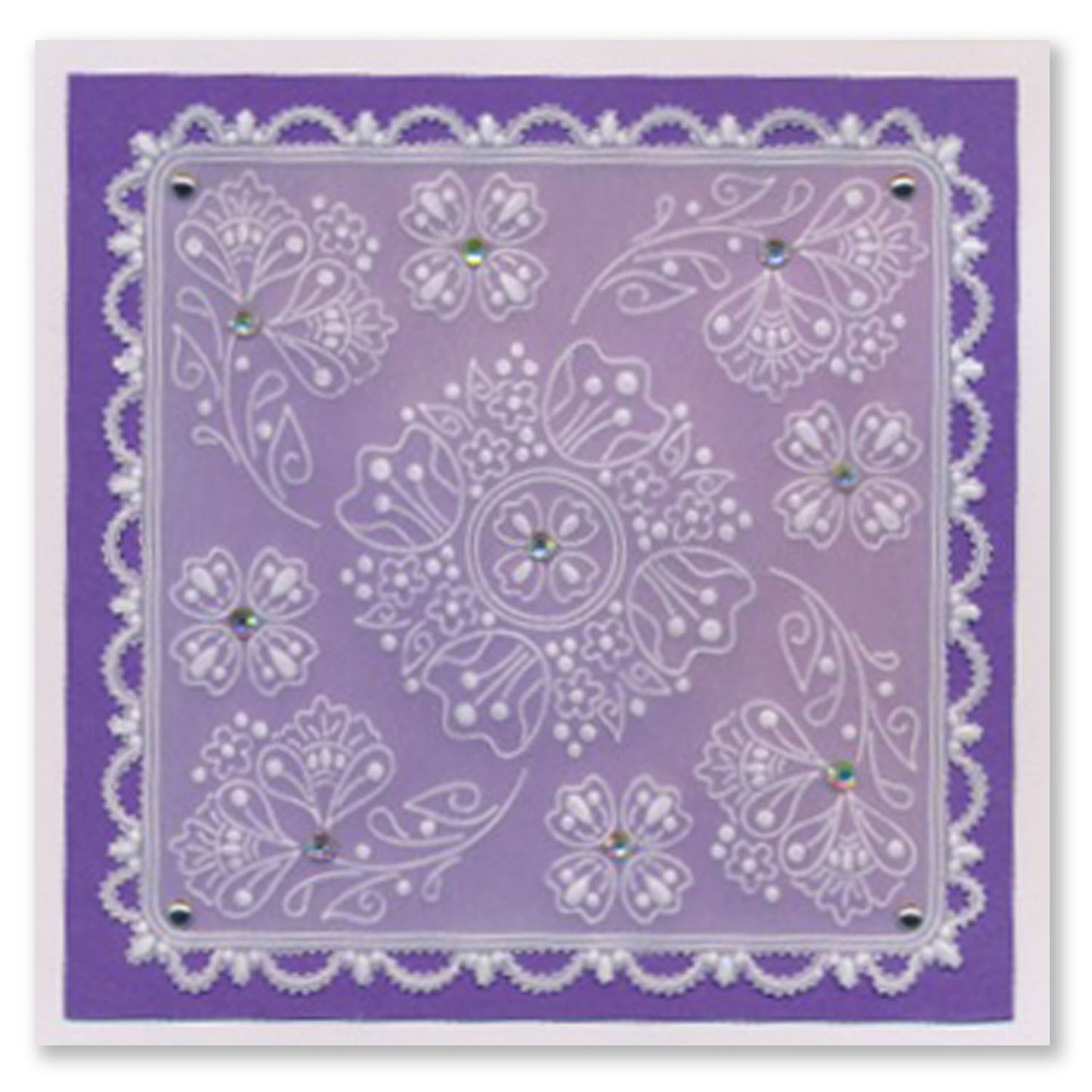 Tina's Flowerette Scallop Parchlet A6 Square Groovi Plate