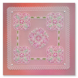 Tina's Flowerette Parchlet Quartet A6 Square Groovi Plate Set