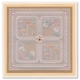 Tina's Flowerette Parchlet Quartet A6 Square Groovi Plate Set