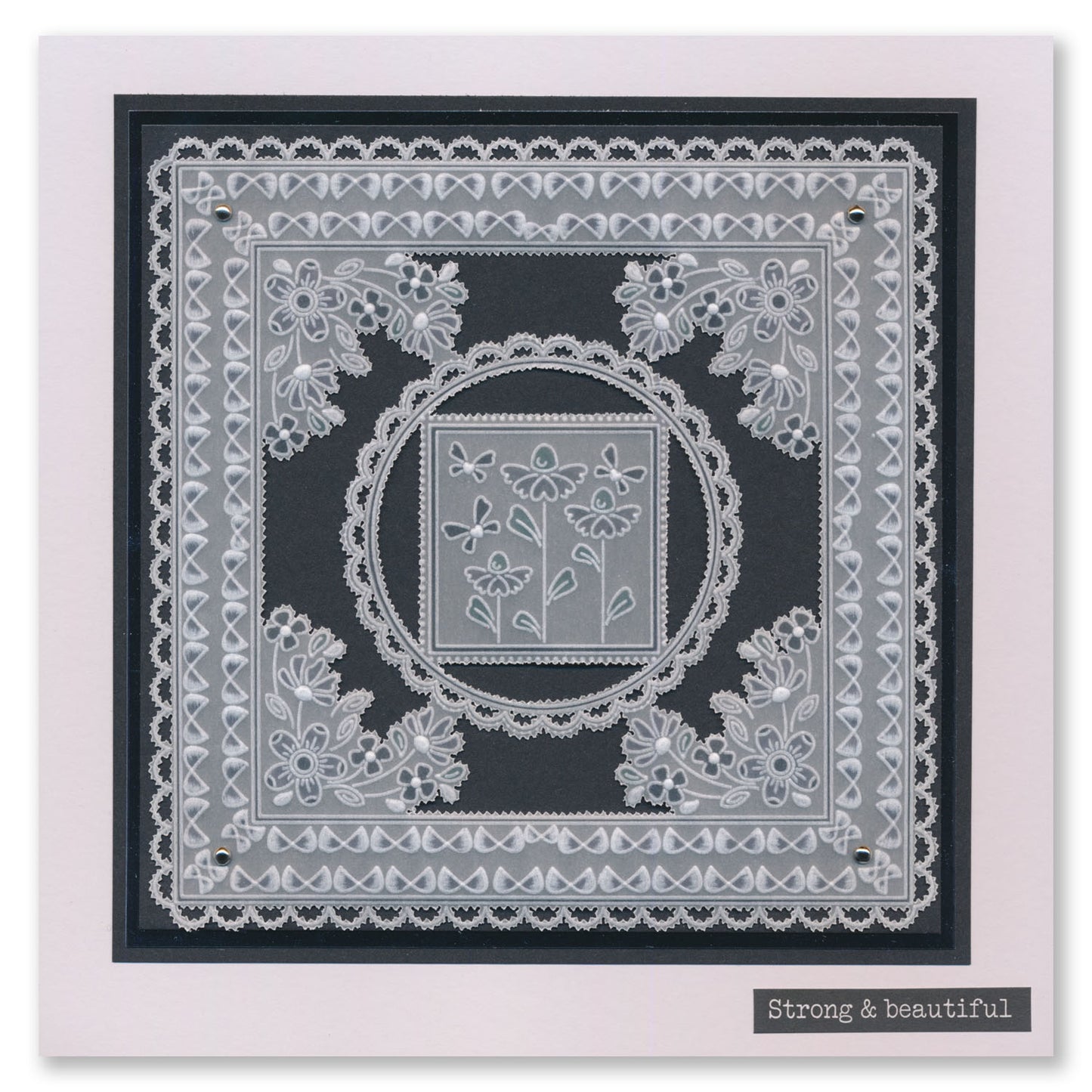 Tina's Flowerette Butterfly Parchlet A6 Square Groovi Plate