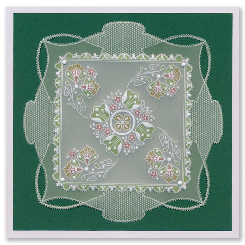 Tina's Flowerette Petal Parchlet A6 Square Groovi Plate