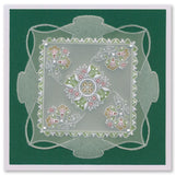 Tina's Flowerette Parchlet Quartet A6 Square Groovi Plate Set