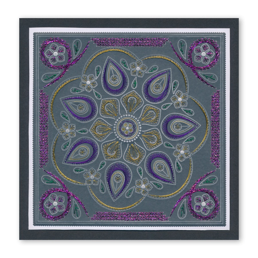 Tina's Teardrop Embroidery A5 Square Groovi Plate