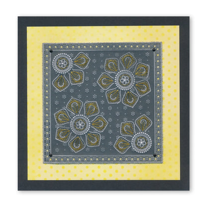 Tina's Teardrop & Petal Embroidery A5 Square Groovi Plate Duo