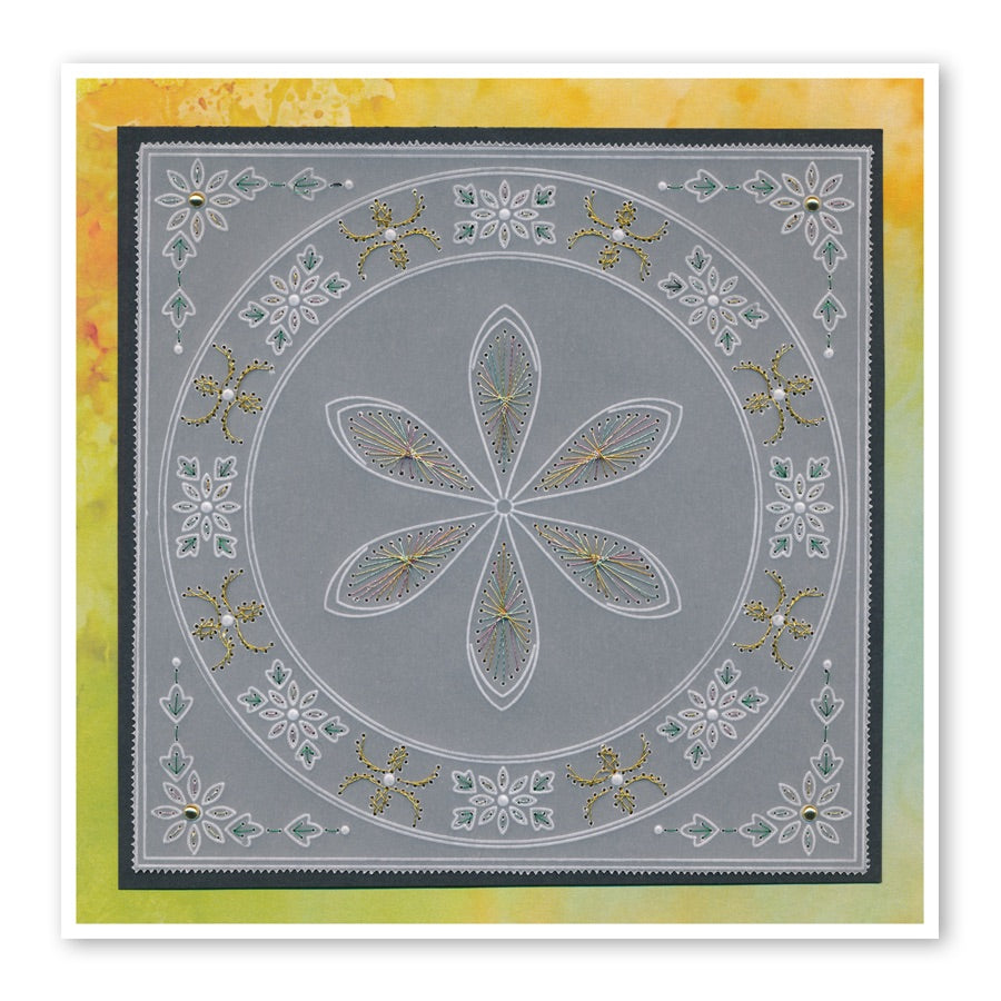 Tina's Petal Embroidery A5 Square Groovi Plate