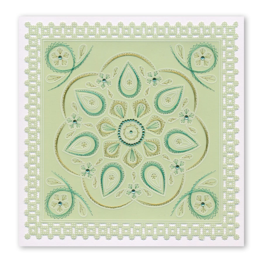 Tina's Teardrop Embroidery A5 Square Groovi Plate