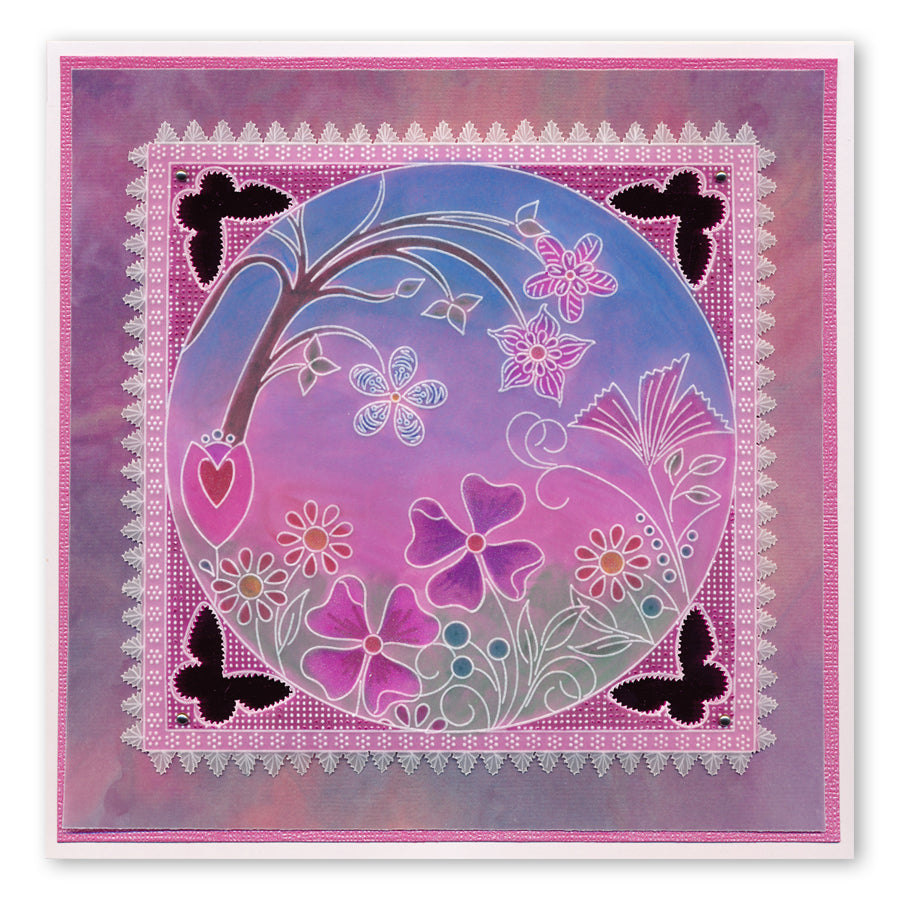 Tina's Butterfly, Dragonfly, Flower & Tree Fun A5 Square Groovi Plate Quartet