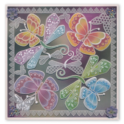 Tina's Butterfly, Dragonfly, Flower & Tree Fun A5 Square Groovi Plate Quartet