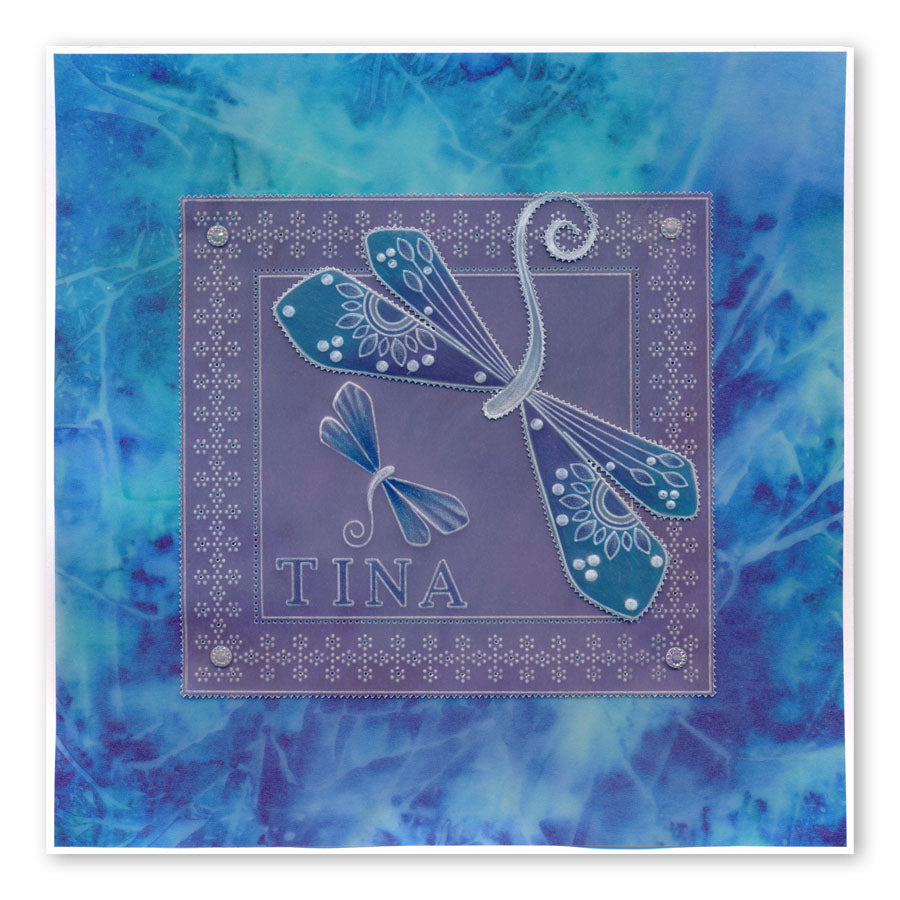 Tina's Butterfly, Dragonfly, Flower & Tree Fun A5 Square Groovi Plate Quartet