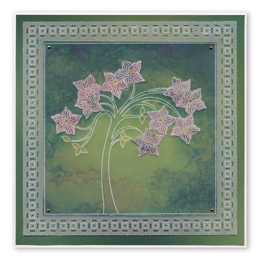 Tina's Butterfly, Dragonfly, Flower & Tree Fun A5 Square Groovi Plate Quartet