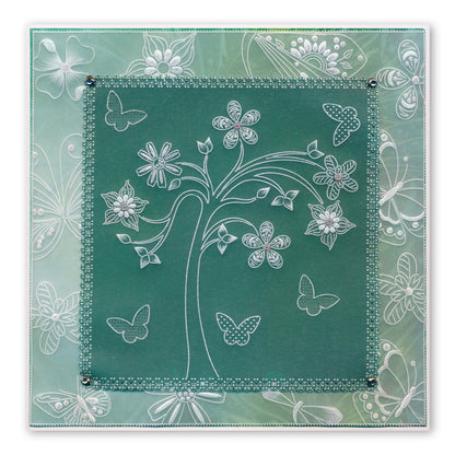 Tina's Butterfly, Dragonfly, Flower & Tree Fun A5 Square Groovi Plate Quartet