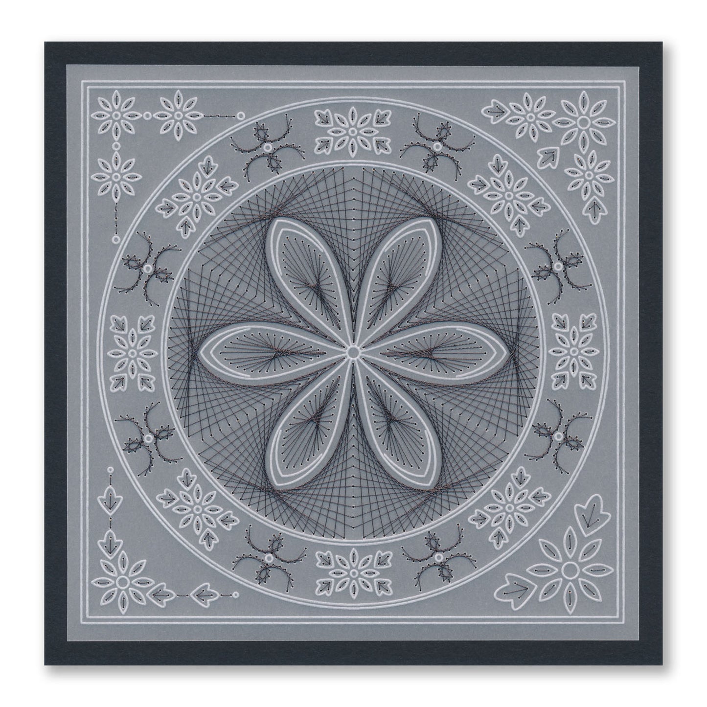 Tina's Petal Embroidery A5 Square Groovi Plate