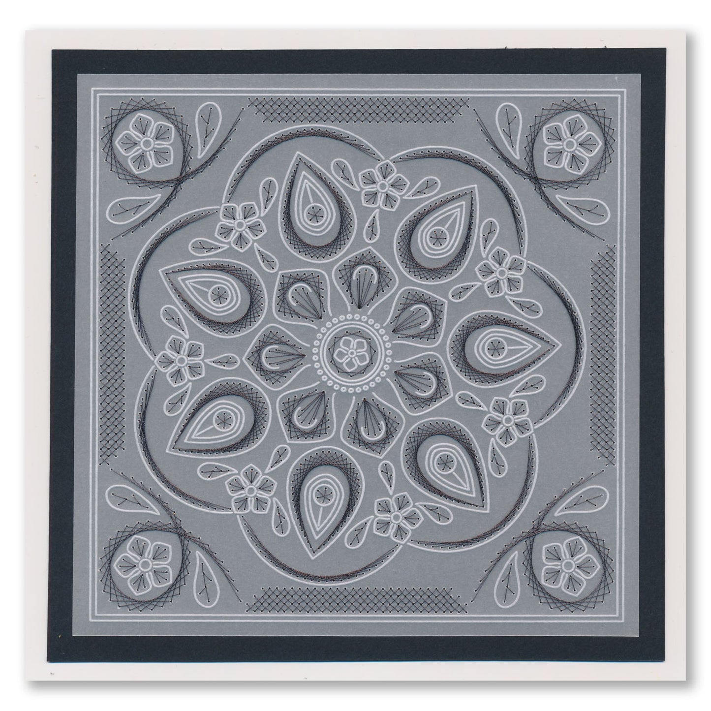 Tina's Teardrop Embroidery A5 Square Groovi Plate