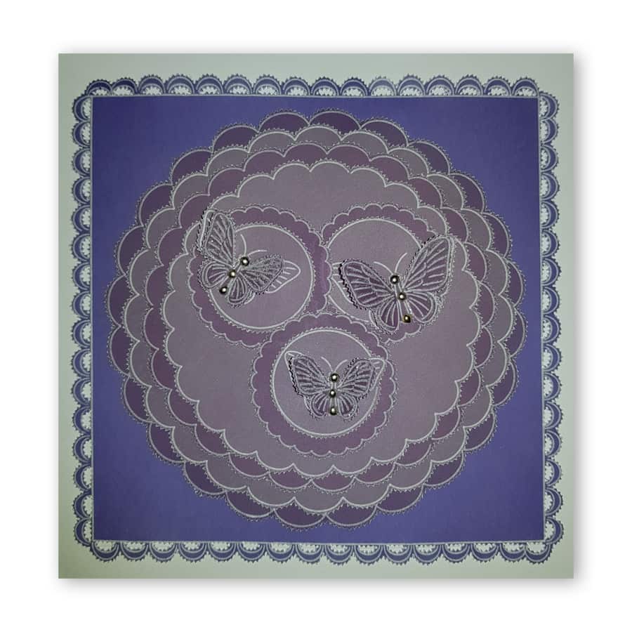 Tina's Forget Me Not & Butterflies Floral Delight A5 Square Groovi Plate