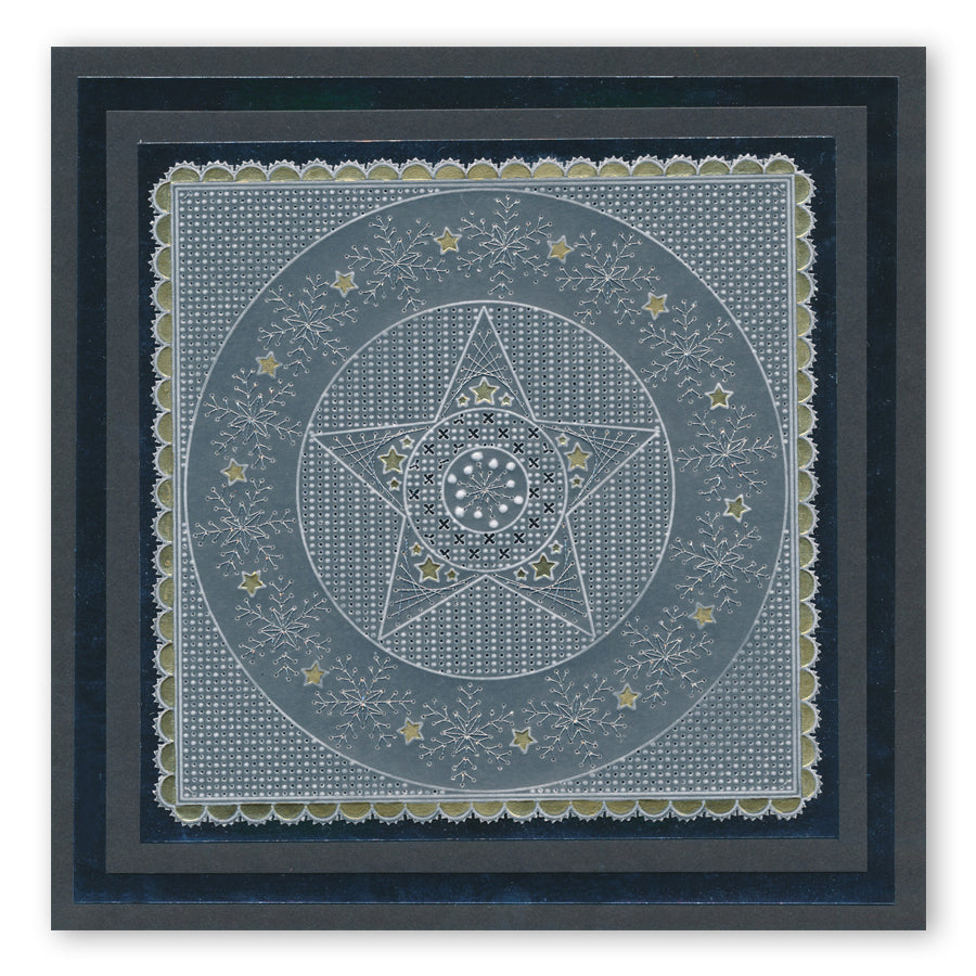 Tina's Christmas Embroidery A5 Square Groovi Plate Quartet