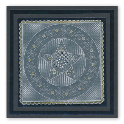 Tina's Embroidery Holly & Star A5 Square Groovi Plate