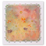 Tina's Sunflowers & Birds Floral Delight A5 Square Groovi Plate