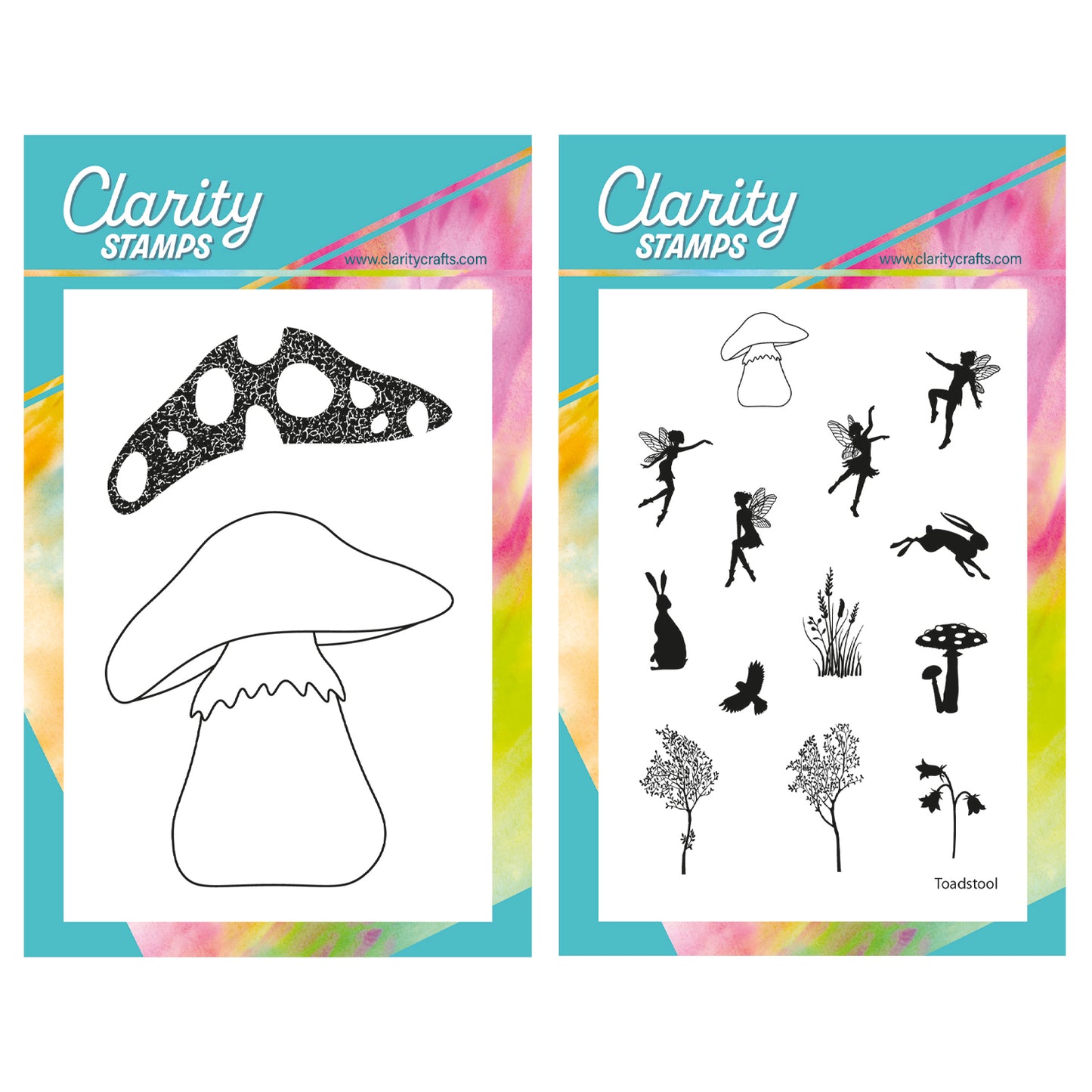 Toadstool Outline & Whimsical Miniatures A6 Stamp & Mask Duo