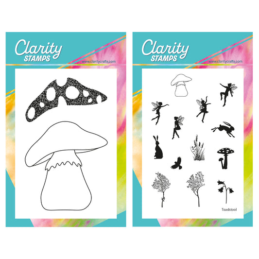 Toadstool Outline & Whimsical Miniatures A6 Stamp & Mask Duo