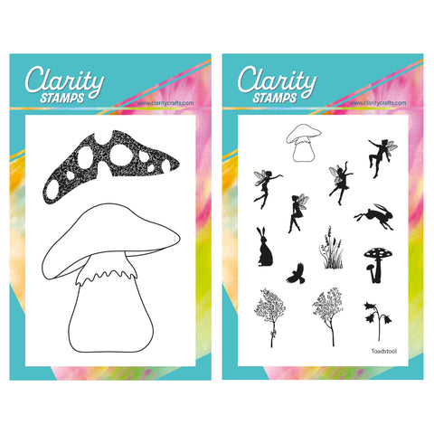 Toadstool Outline & Whimsical Miniatures A6 Stamp & Mask Duo