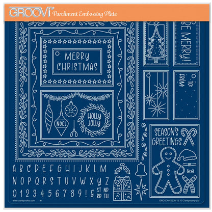 Jazz's Merry Christmas Toppers & Tags A4 Square Groovi Plate