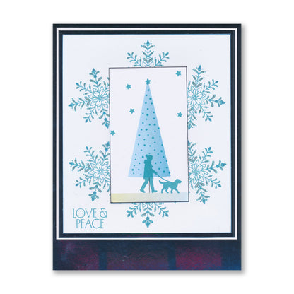 SHAC Christmas Trees & Art Deco Christmas Sentiments A5 Stamp & Mask Sets with Triangle Tree Card Toppers