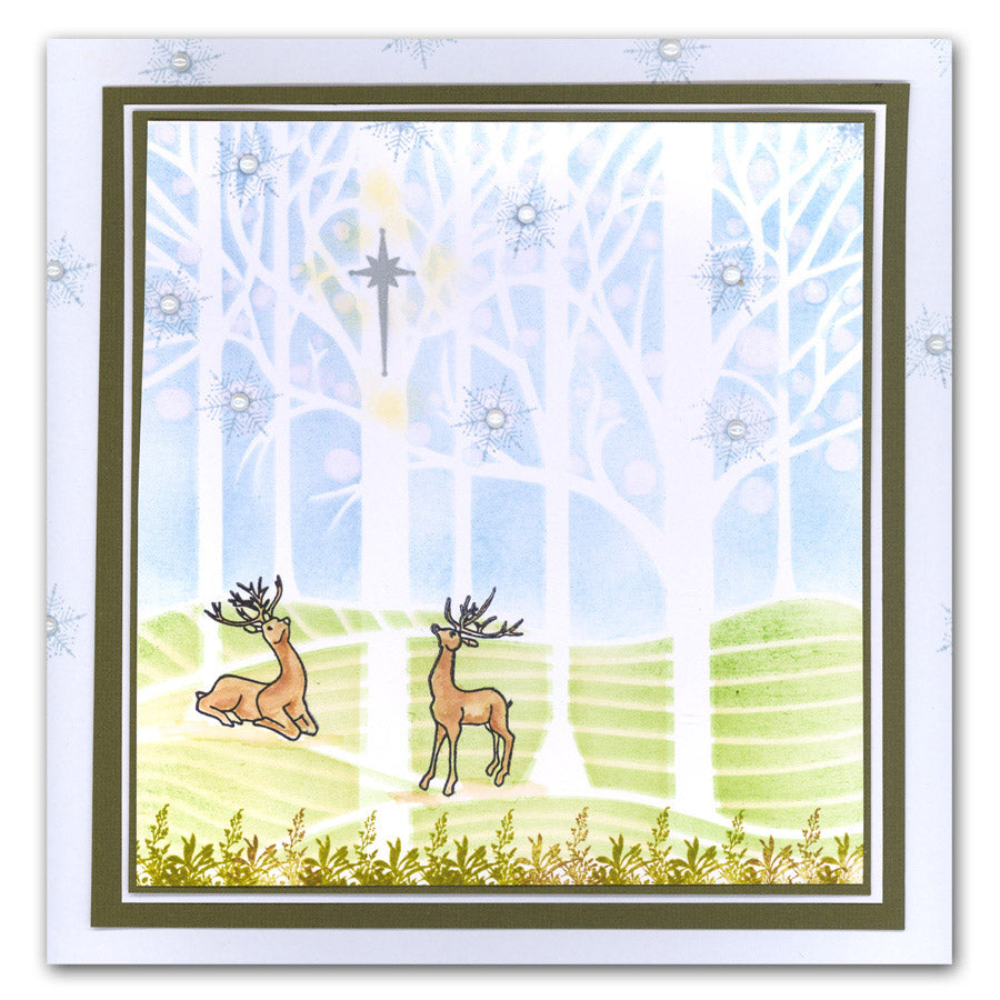 Snowy Treescape 7" x 7" Stencil