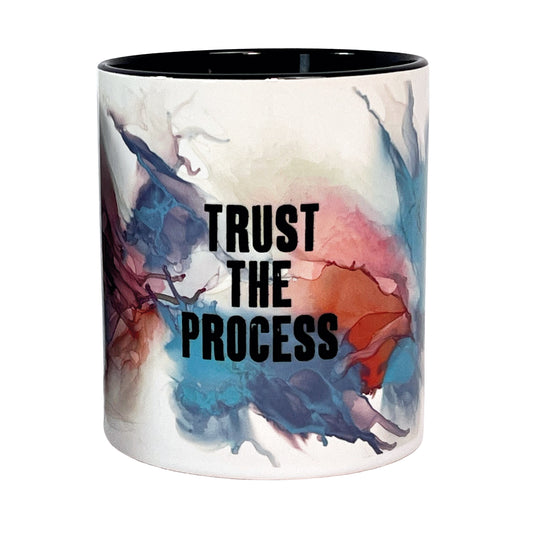 Small Ceramic Pen Pot - Trust The Process - Black Writing