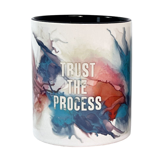 Small Ceramic Pen Pot - Trust The Process - White Writing