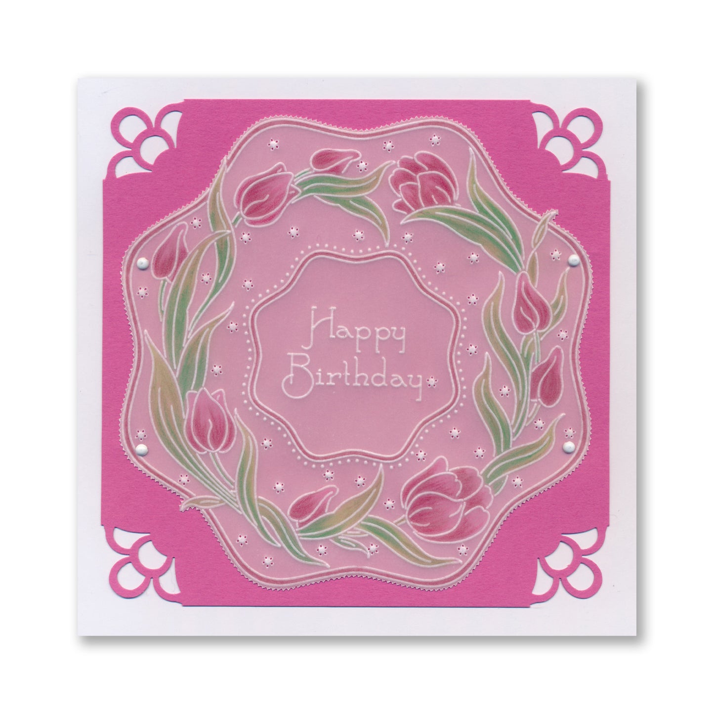 Linda's Floral Shape - Tulips Round Midi Groovi Plate