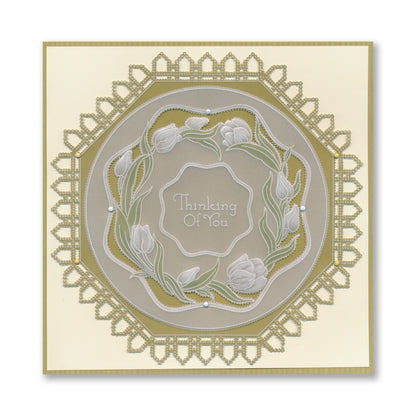 Linda's Floral Shape - Tulips Round Midi Groovi Plate