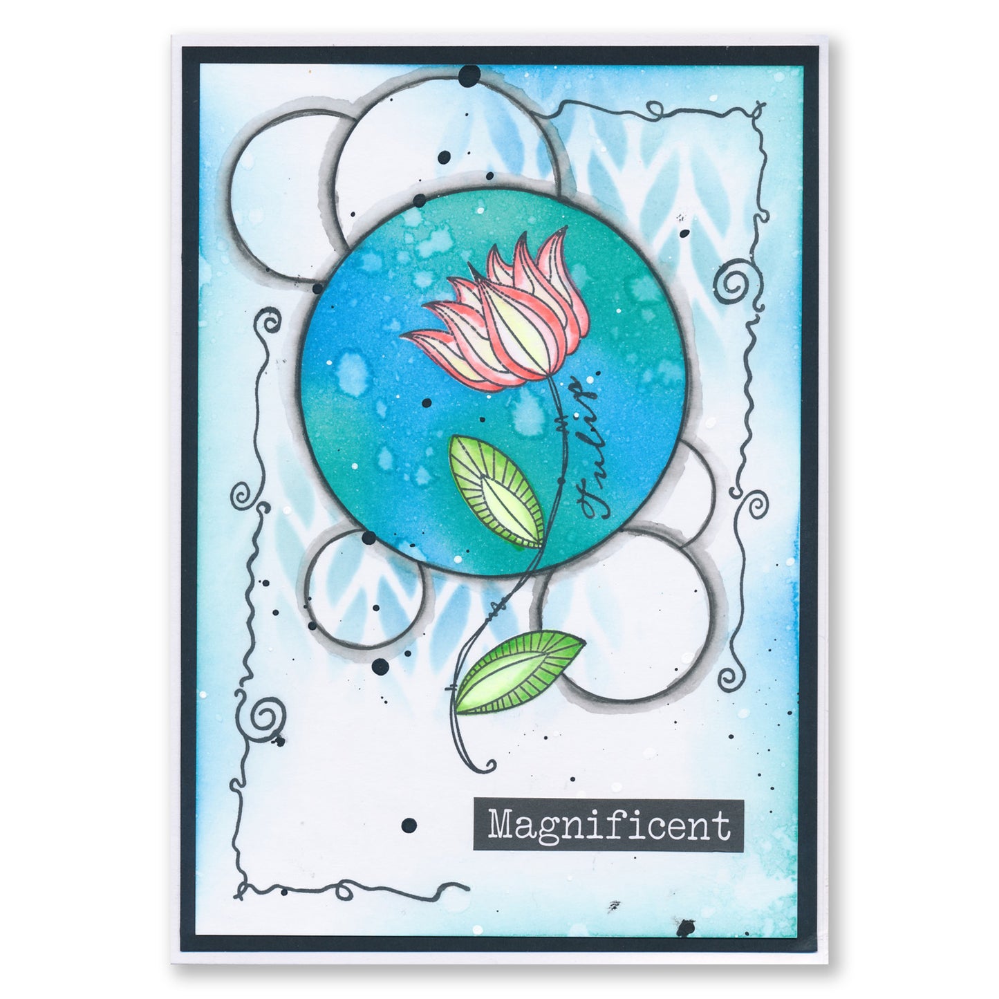 Barbara's SHAC Tulip Floral Panels A5 Square Stamp & Mask Set