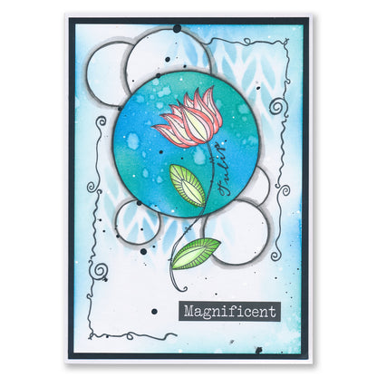 Barbara's SHAC Tulip Floral Panels A5 Square Stamp & Mask Set