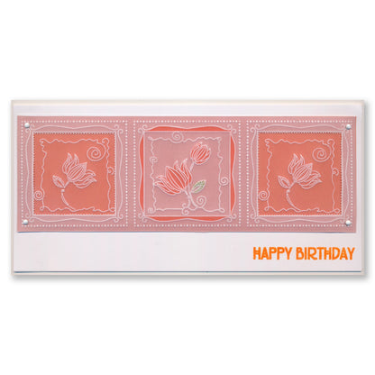 Barbara's SHAC Tulip Floral Panels A5 Square Groovi Plate
