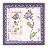 Barbara's SHAC Tulip Floral Panels Stamp, Mask & Stencil Trio