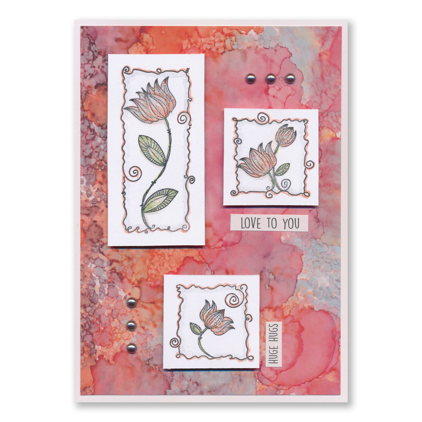 Barbara's SHAC Tulip Floral Panels A6 Square Stamp Set